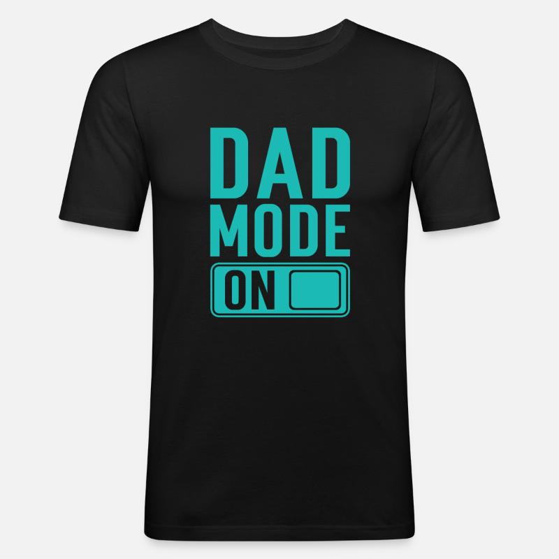 Papa werdender Vater Geschenk Spruch - Männer Slim Fit T-Shirt - Schwarz