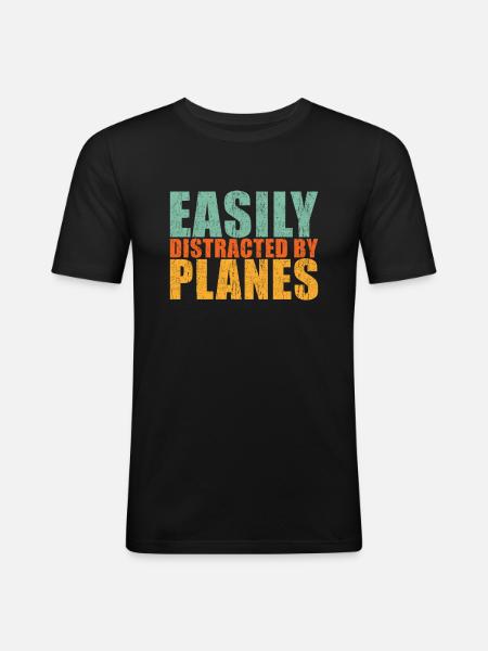 Airplane Saying - Men's Slim Fit T-Shirt - black