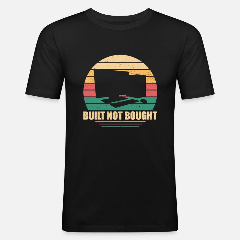 PC selber bauen - Männer Slim Fit T-Shirt - Schwarz