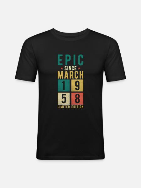 Birthday March 1958 - Men's Slim Fit T-Shirt - black