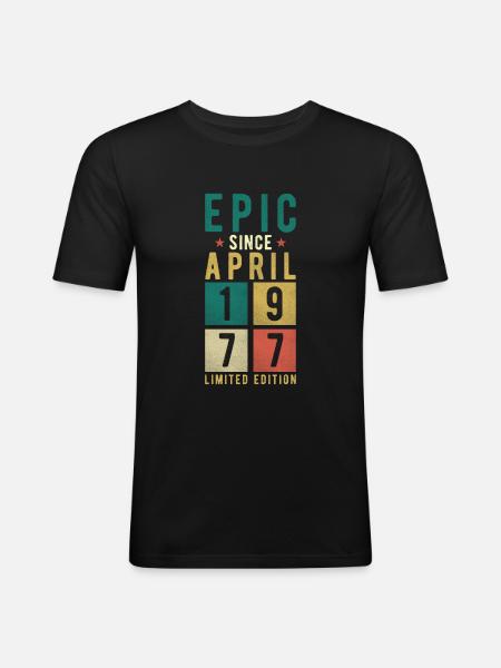 Anniversaire Avril 1977 - T-shirt près du corps Homme - noir