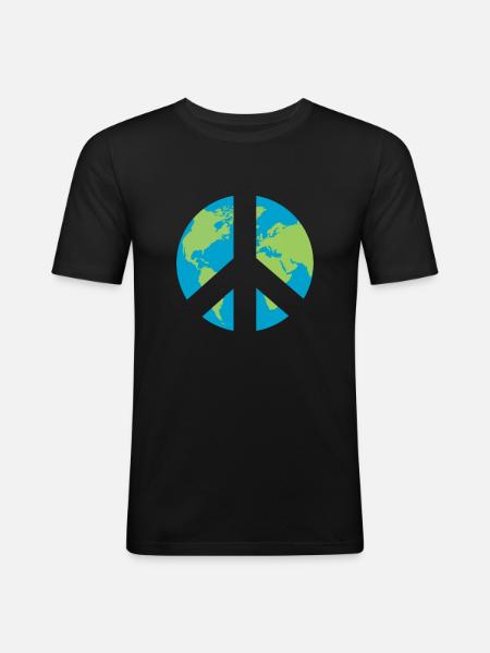 World Peace Symbol - Men's Slim Fit T-Shirt - black