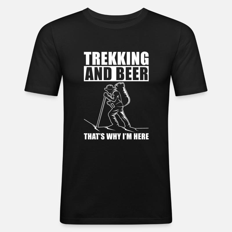 Trekking - Männer Slim Fit T-Shirt - Schwarz
