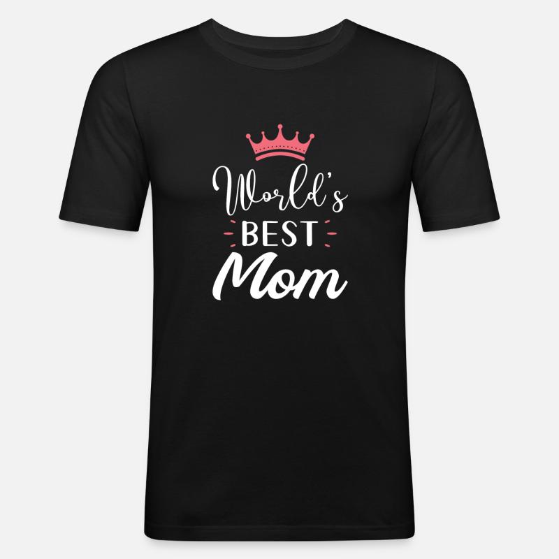 Weltbeste Mama - Männer Slim Fit T-Shirt - Schwarz