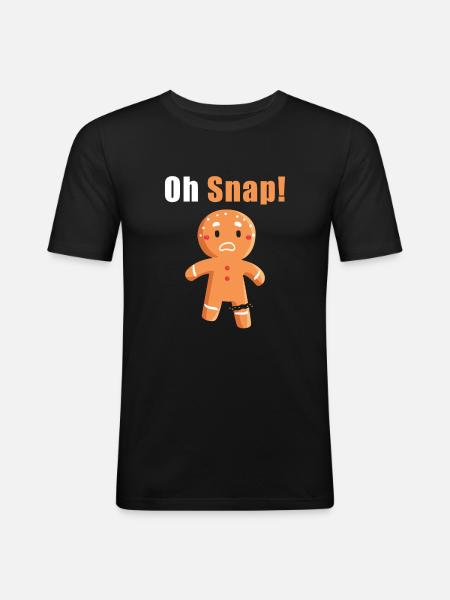 Oh Snap Gingerbread Pun - Men's Slim Fit T-Shirt - black