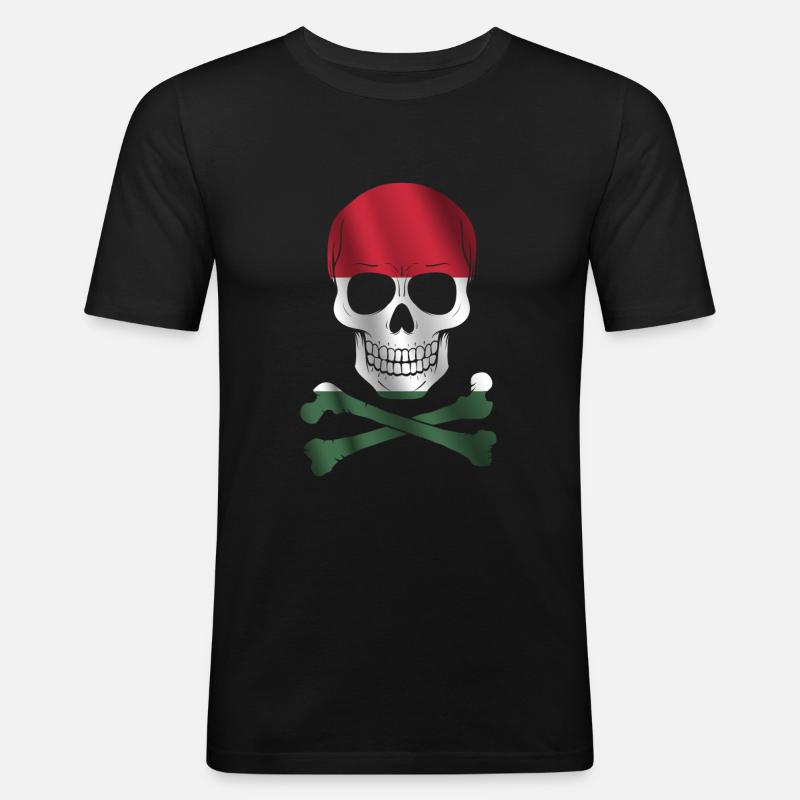 Ungarn Flagge - Männer Slim Fit T-Shirt - Schwarz