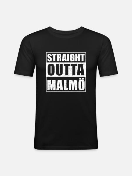 Straight outta Malmö - Men's Slim Fit T-Shirt - black