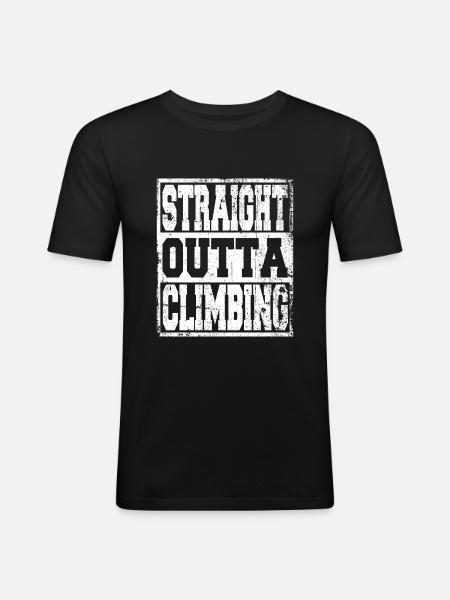 Klettern Spruch lustig - Männer Slim Fit T-Shirt - Schwarz