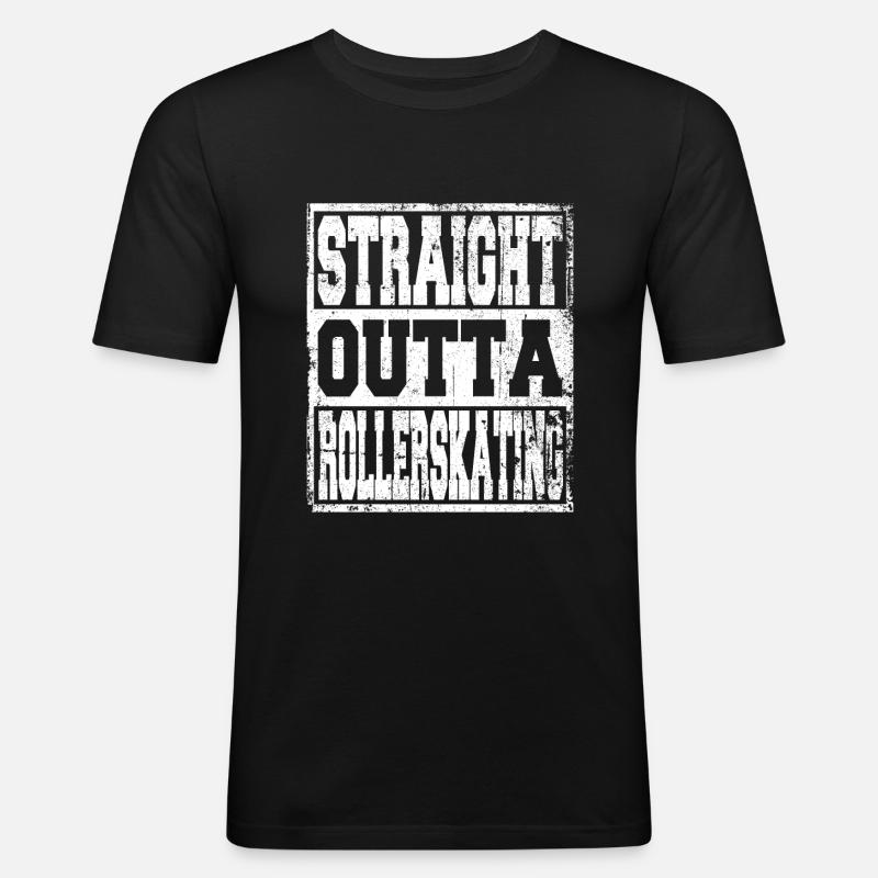 Rollerskating Spruch lustig - Männer Slim Fit T-Shirt - Schwarz