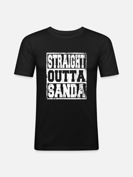 Sanda saying funny - Men's Slim Fit T-Shirt - black