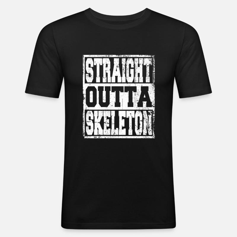 Skeleton Spruch lustig - Männer Slim Fit T-Shirt - Schwarz