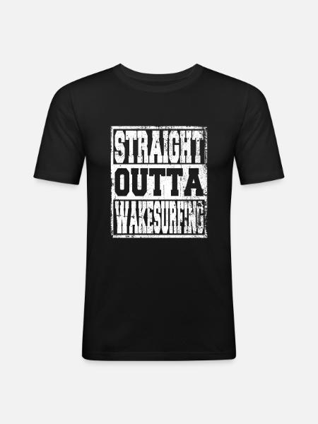 Wakesurfing saying funny - Men's Slim Fit T-Shirt - black