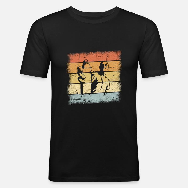 Graffiti Sprüher Design - Männer Slim Fit T-Shirt - Schwarz