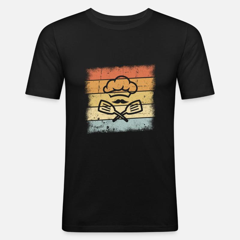 Koch Geschenk - Männer Slim Fit T-Shirt - Schwarz