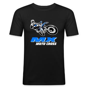 Moto Cross - Motocross - Supercross - Men's Slim Fit T-Shirt - black - Front - Nik (191cm)
