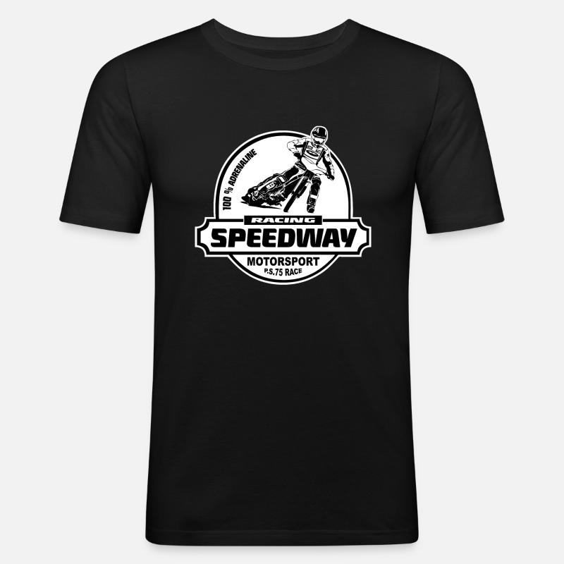 Speedway - Motorcycle Speedway - Männer Slim Fit T-Shirt - Schwarz