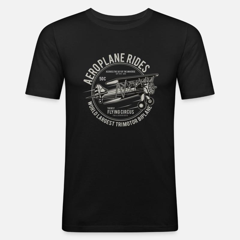 Manèges d'avion - T-shirt près du corps Homme - noir