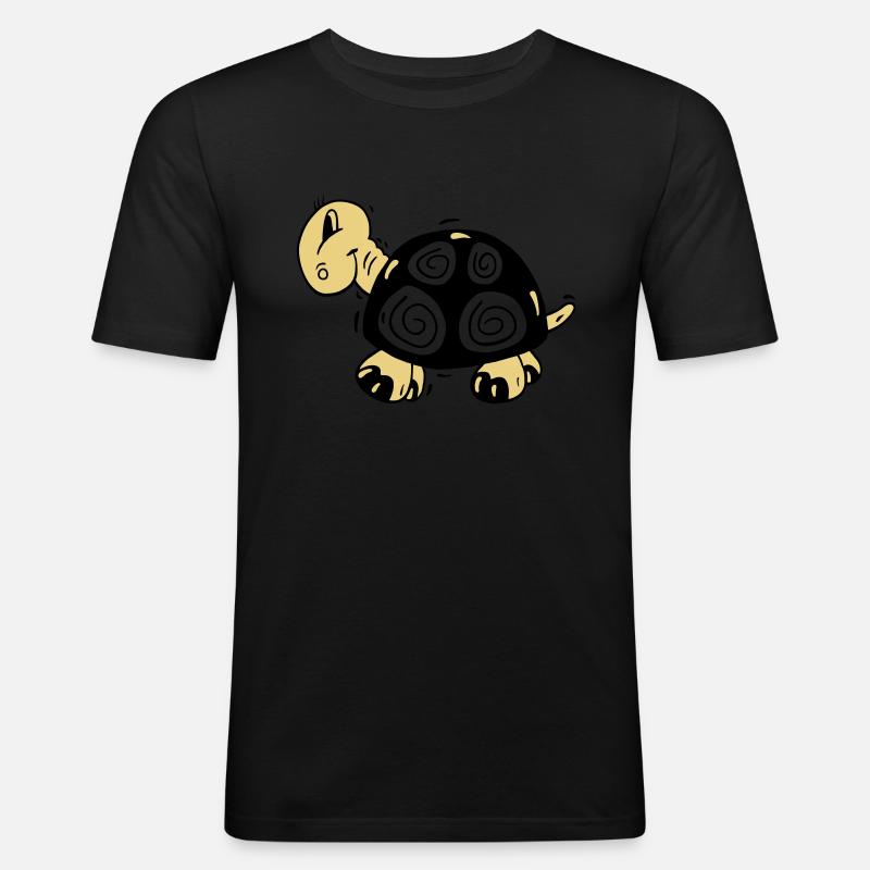 Schildkroete 2v_b - Männer Slim Fit T-Shirt - Schwarz