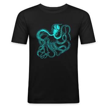 Octopus Squid Octopus Octopus - Men's Slim Fit T-Shirt - black - Front - Nik (191cm)