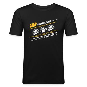 Ein lauter - Männer Slim Fit T-Shirt - Schwarz - Vorne - Nik (191cm)