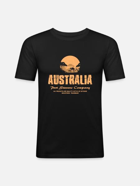Kängurus - Australia - Australien - Männer Slim Fit T-Shirt - Schwarz