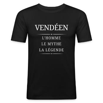 Vendéen Homme Mythe - T-shirt près du corps Homme - noir - Devant - Nik (191cm)