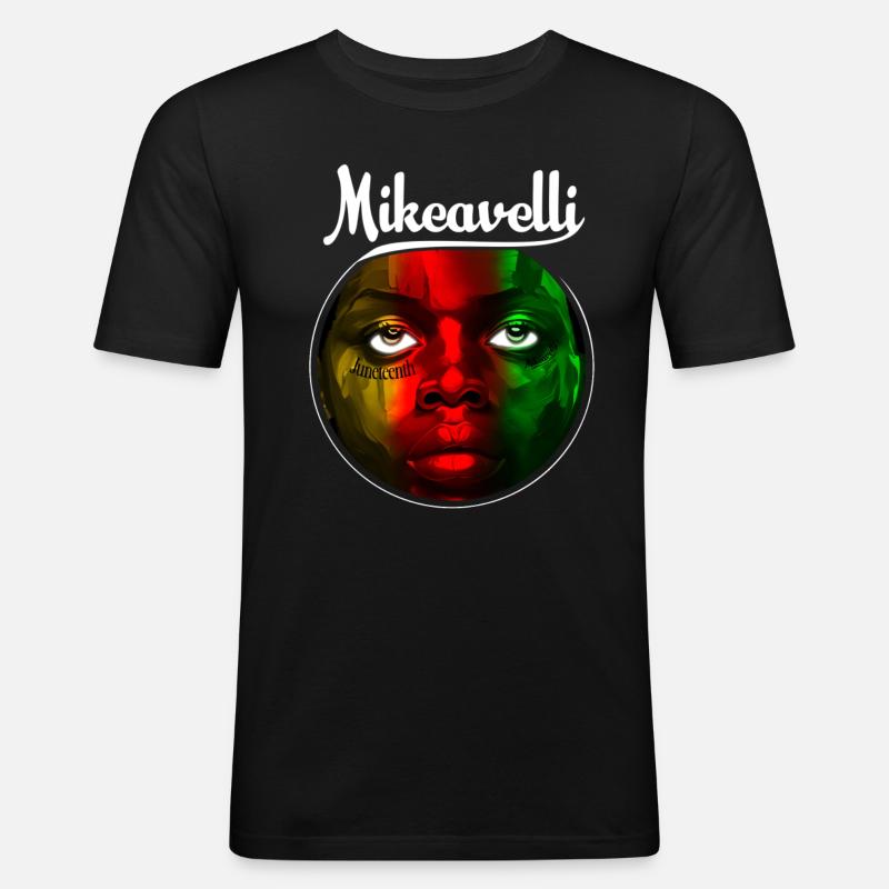 Mikeavelli Juneteenth - Männer Slim Fit T-Shirt - Schwarz