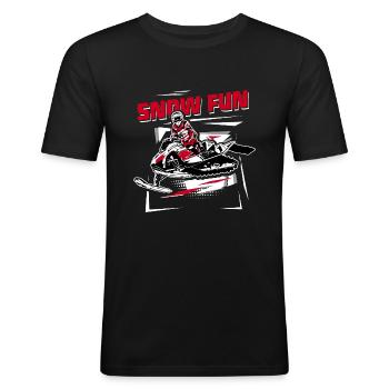 Snowmobil - Motorschlitten - Snowmobile - Männer Slim Fit T-Shirt - Schwarz - Vorne - Nik (191cm)