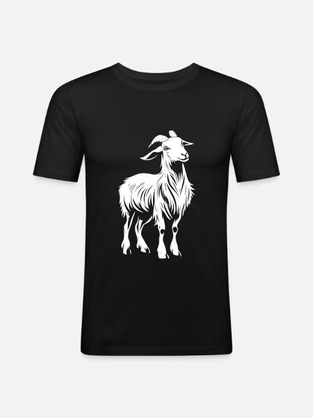 Ziege Goat - Men's Slim Fit T-Shirt - black