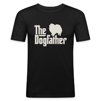 The Dogfather - Spitz Zwergspitz Pomeranian - Männer Slim Fit T-Shirt - Schwarz - Vorne - Nik (191cm)