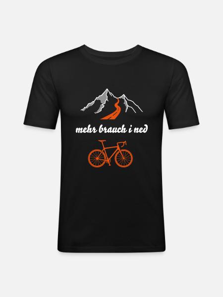 mbin Rennrad - Männer Slim Fit T-Shirt - Schwarz