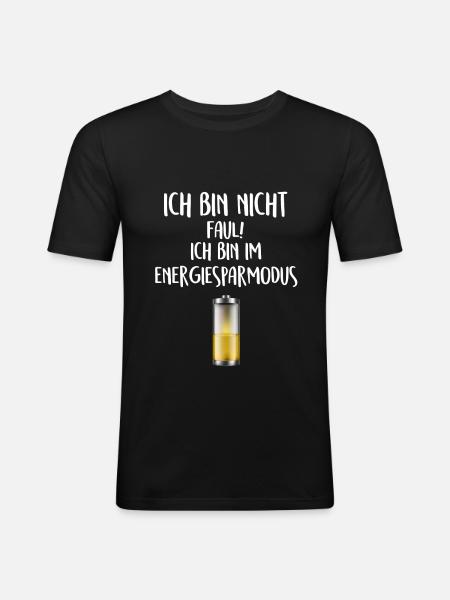 Lustiger Spruch - Männer Slim Fit T-Shirt - Schwarz