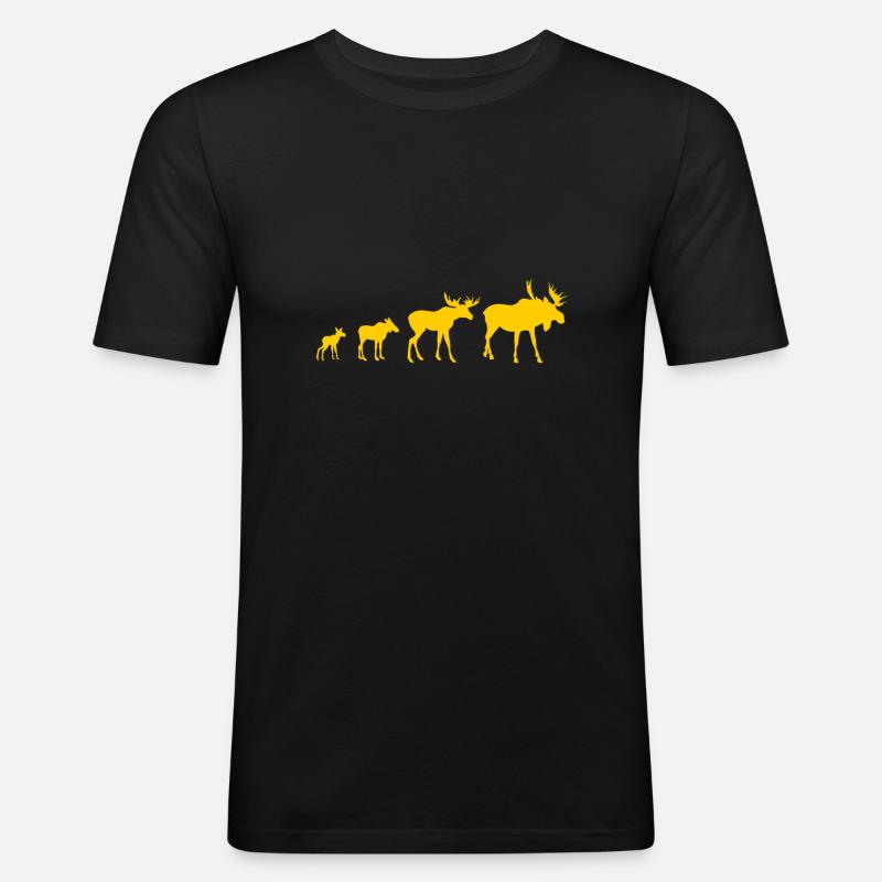 elch - Männer Slim Fit T-Shirt - Schwarz