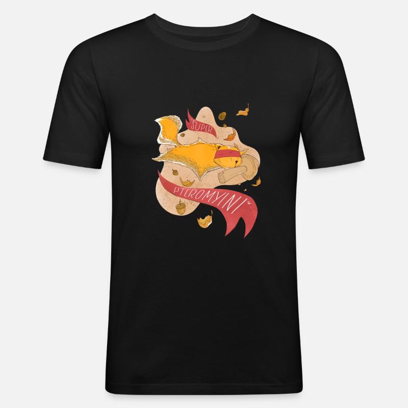 Fliegendes Eichhörnchen Gleithörnchen Flughörnchen - Männer Slim Fit T-Shirt - Schwarz