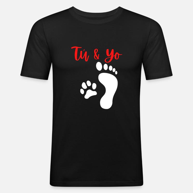 Hunde Gassi Hundehalter Beste Freunde - Männer Slim Fit T-Shirt - Schwarz