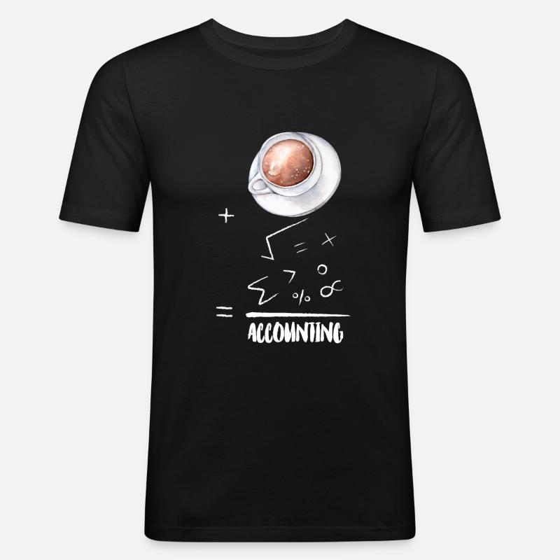 Okayest Accountant Math Calculation Coffee - Men's Slim Fit T-Shirt - black