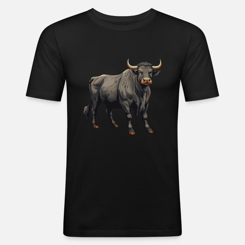 Bulle Tier - Männer Slim Fit T-Shirt - Schwarz