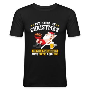 My Kind Of Christmas - Christmas in Summer - Men's Slim Fit T-Shirt - black - Front - Nik (191cm)