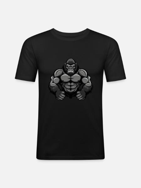 Gorilla Muscles Bodybuilding - Men's Slim Fit T-Shirt - black