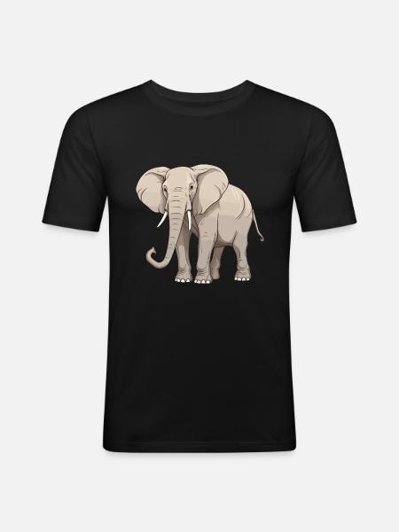 Elephant Animal - Men's Slim Fit T-Shirt - black