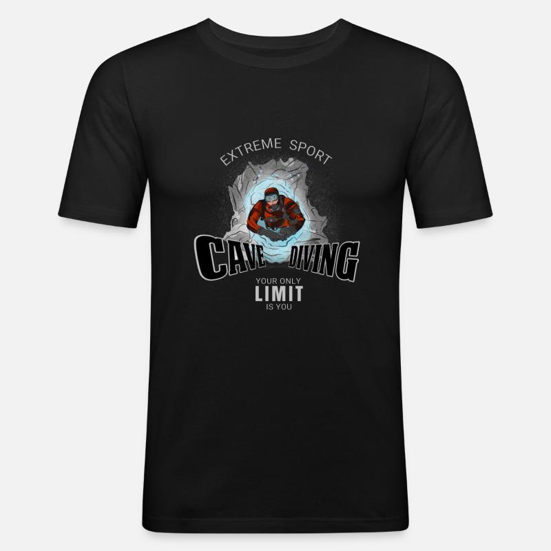 Cave Diving - Höhlentauchen - Männer Slim Fit T-Shirt - Schwarz