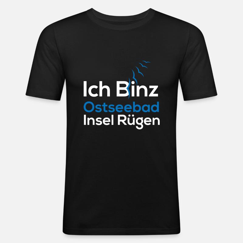 Ich Binz (Rügen-Edition) - Männer Slim Fit T-Shirt - Schwarz