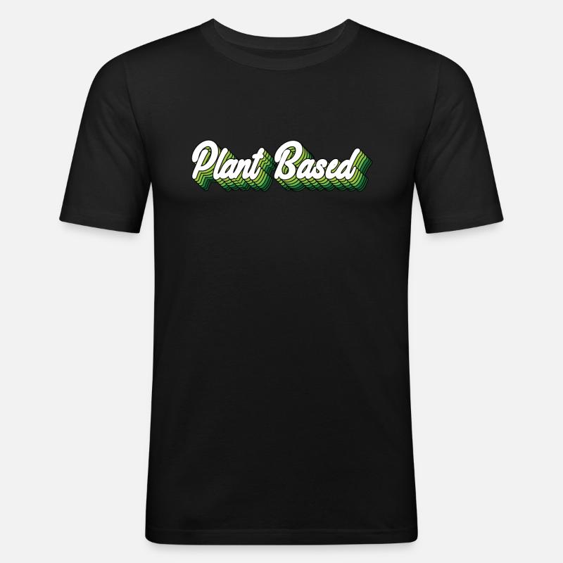Plant Based - Männer Slim Fit T-Shirt - Schwarz