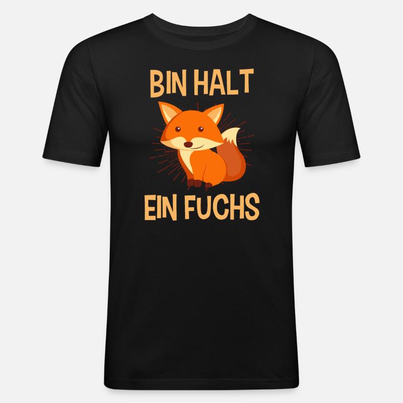 Bin halt ein Fuchs - Männer Slim Fit T-Shirt - Schwarz