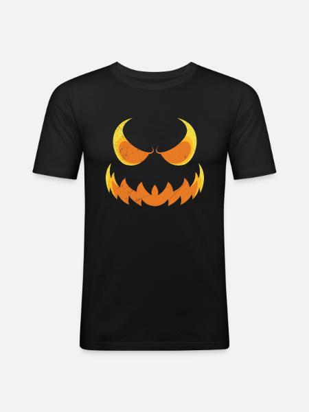 Masque effrayant Halloween - T-shirt près du corps Homme - noir