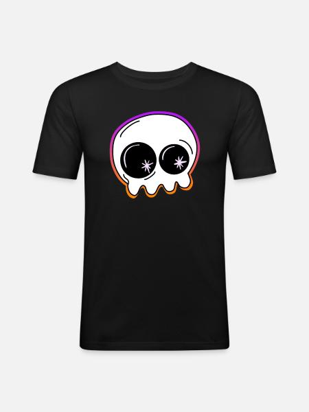 Petit fantôme Halloween - T-shirt près du corps Homme - noir