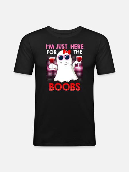 Ghosts Boo Bees Halloween - Men's Slim Fit T-Shirt - black