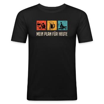 Klempner Männer Beruf Plan für heute bier und Frau - Männer Slim Fit T-Shirt - Schwarz - Vorne - Nik (191cm)