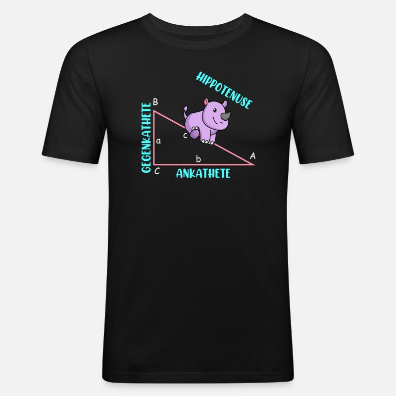 Mathematiker Mathelehrer Hippotenuse - Männer Slim Fit T-Shirt - Schwarz