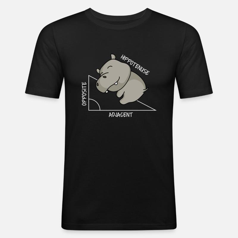 Hippotenuse - Männer Slim Fit T-Shirt - Schwarz